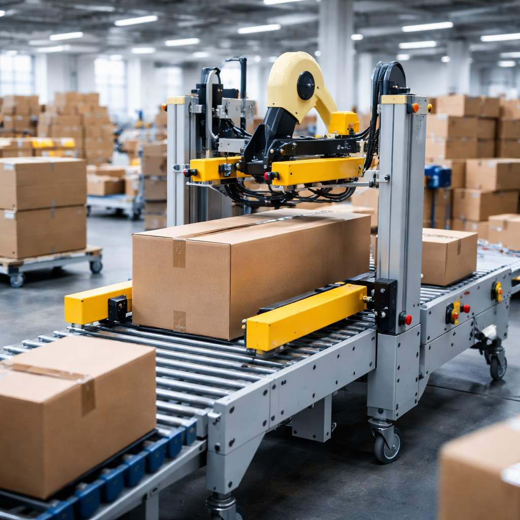 automatyczna zaklejarka do kartonów w akcji