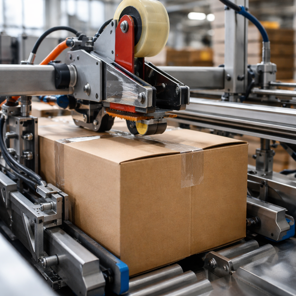 maszyna do pakowania kartonów w fabryce